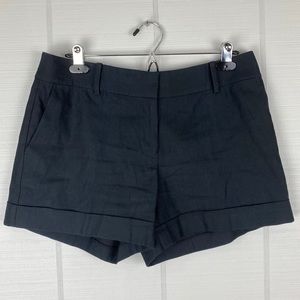 Ann Taylor Black Cuffed Flat Front Mid Rise Chino Shorts 4.5” Inseam Size 6